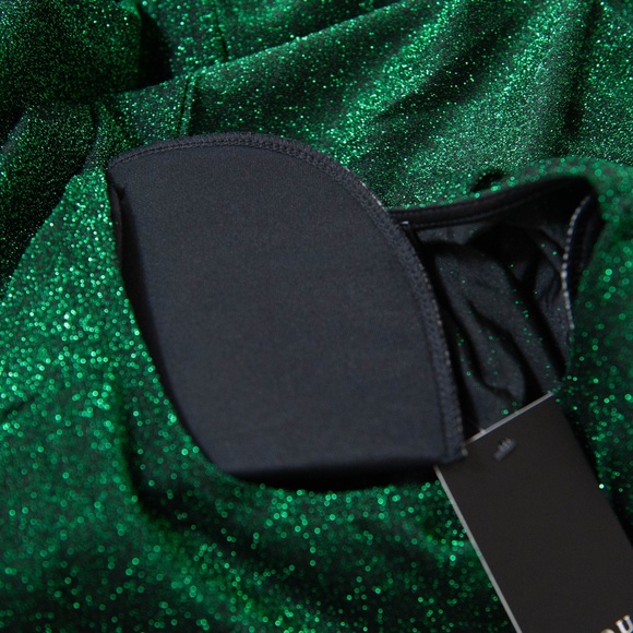 Eloquii Lurex Shimmer Dress in Green - Picture 7 of 10
